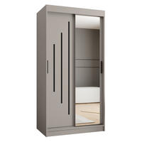ŠATNÍ skříň s posuvnými dveřmi 200/100/62 2dveřová - černá/kašmírová, dřevo/plast (100/200/62cm)