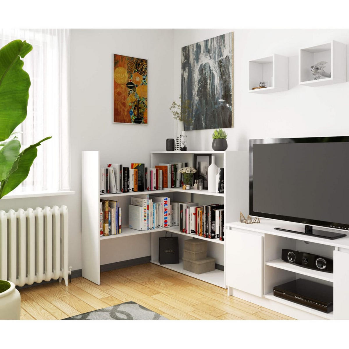 STANDREGAL Weiß 109,3/173,6/30 - Weiß, Holzwerkstoff (173.6/109.3/30cm) - RAUMHIRSCH FURNITURE