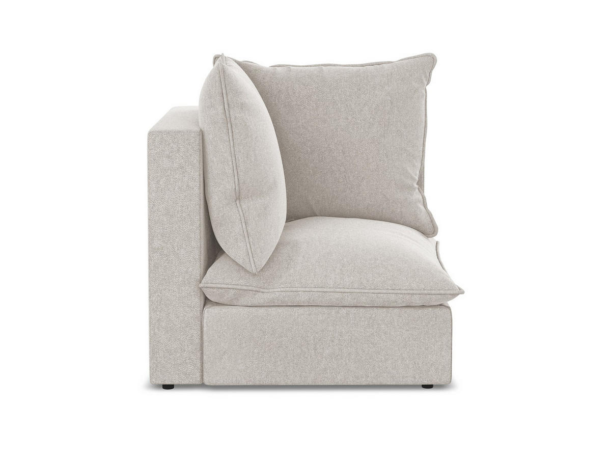 SOFAELEMENT Samt Stoff Beige - Hellbraun/Schwarz, Holzwerkstoff/Kunststoff (90/77/90cm) - Makamii