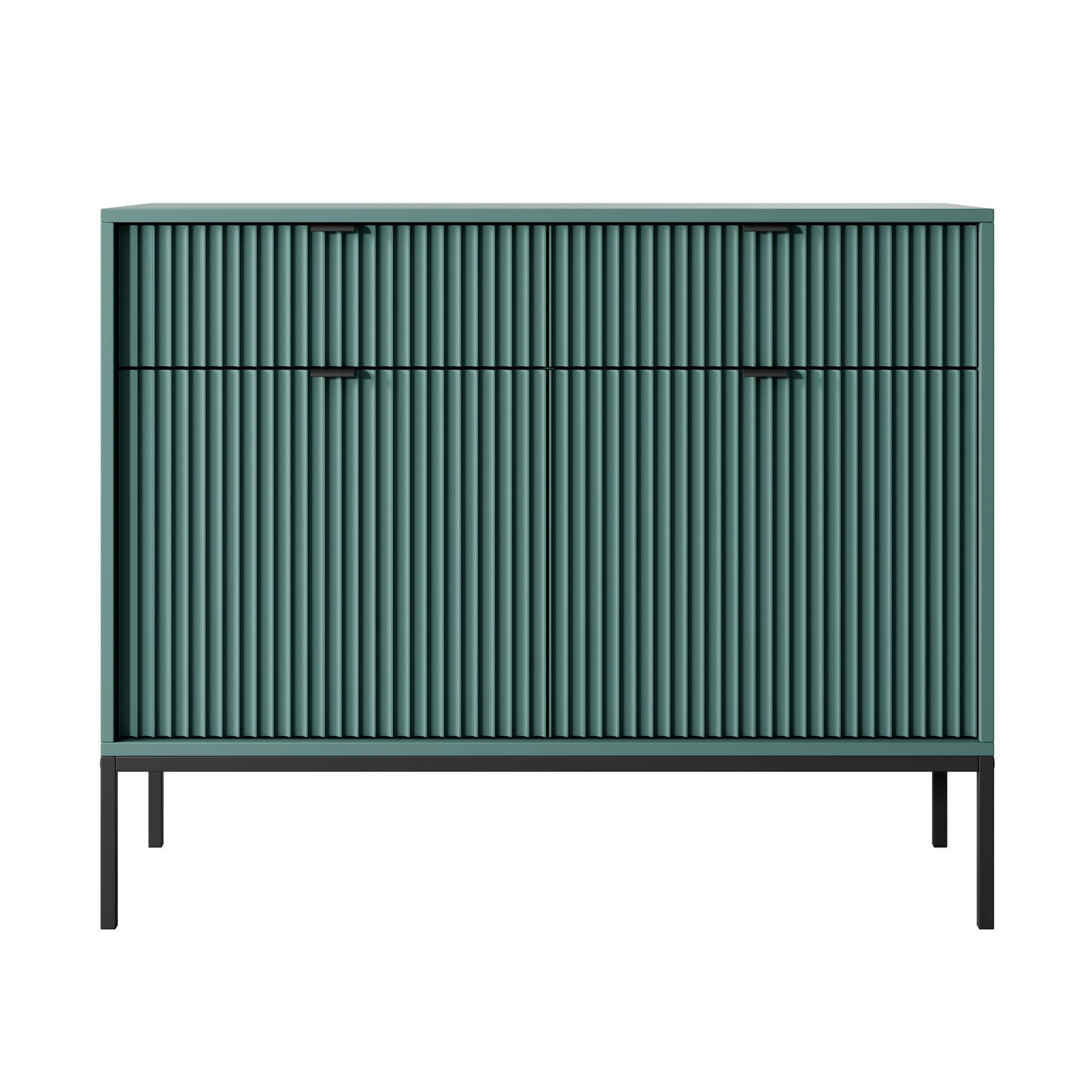 SIDEBOARD Vellore Grün mit schwarzem Gestell 104 cm - Schwarz/Grün, Holzwerkstoff/Metall (104/83/39cm) - Selsey