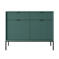 SIDEBOARD Vellore Grün mit schwarzem Gestell 104 cm - Schwarz/Grün, Holzwerkstoff/Metall (104/83/39cm) - Selsey