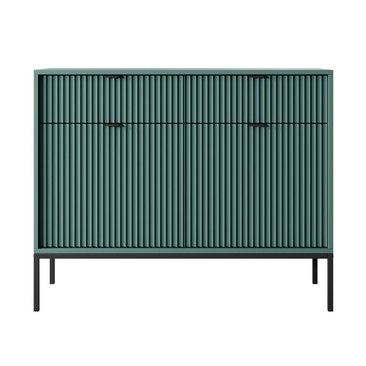 SIDEBOARD Vellore Grün mit schwarzem Gestell 104 cm - Schwarz/Grün, Holzwerkstoff/Metall (104/83/39cm) - Selsey