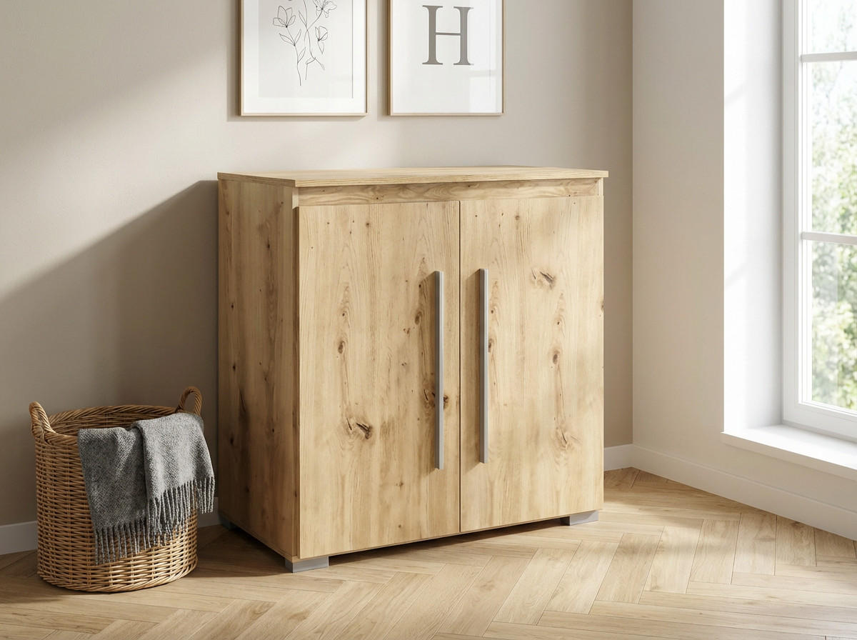 KOMMODE 85/92/50 cm Artisan Oak - Silberfarben/Eiche Artisan, Holzwerkstoff/Kunststoff (85/92/50cm) - arthur berndt