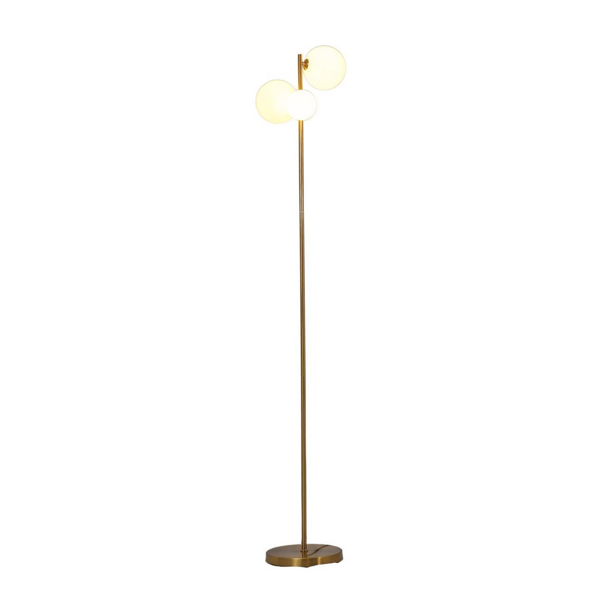STEHLEUCHTE Melinda, Messing und Weiß, 150cm - Messingfarben, Glas (25/25/150cm) - KOSILUM