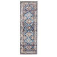 VINTAGE-LÄUFER George waschbar 80x240 cm - Blau, Kunststoff (80/240cm) - benuta