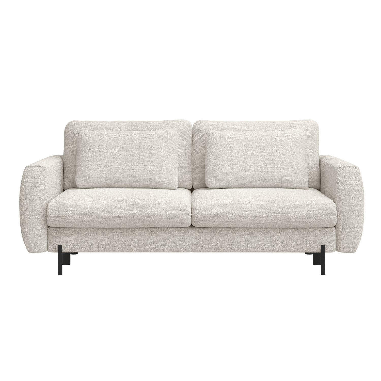 SOFA Rane Cremeweiß mit Schlaffunktion - Creme/Schwarz, Textil/Metall (236/90/102cm) - Selsey