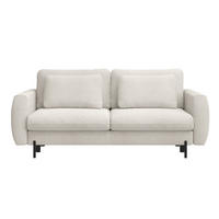 SOFA Rane Cremeweiß mit Schlaffunktion - Creme/Schwarz, Textil/Metall (236/90/102cm) - Selsey