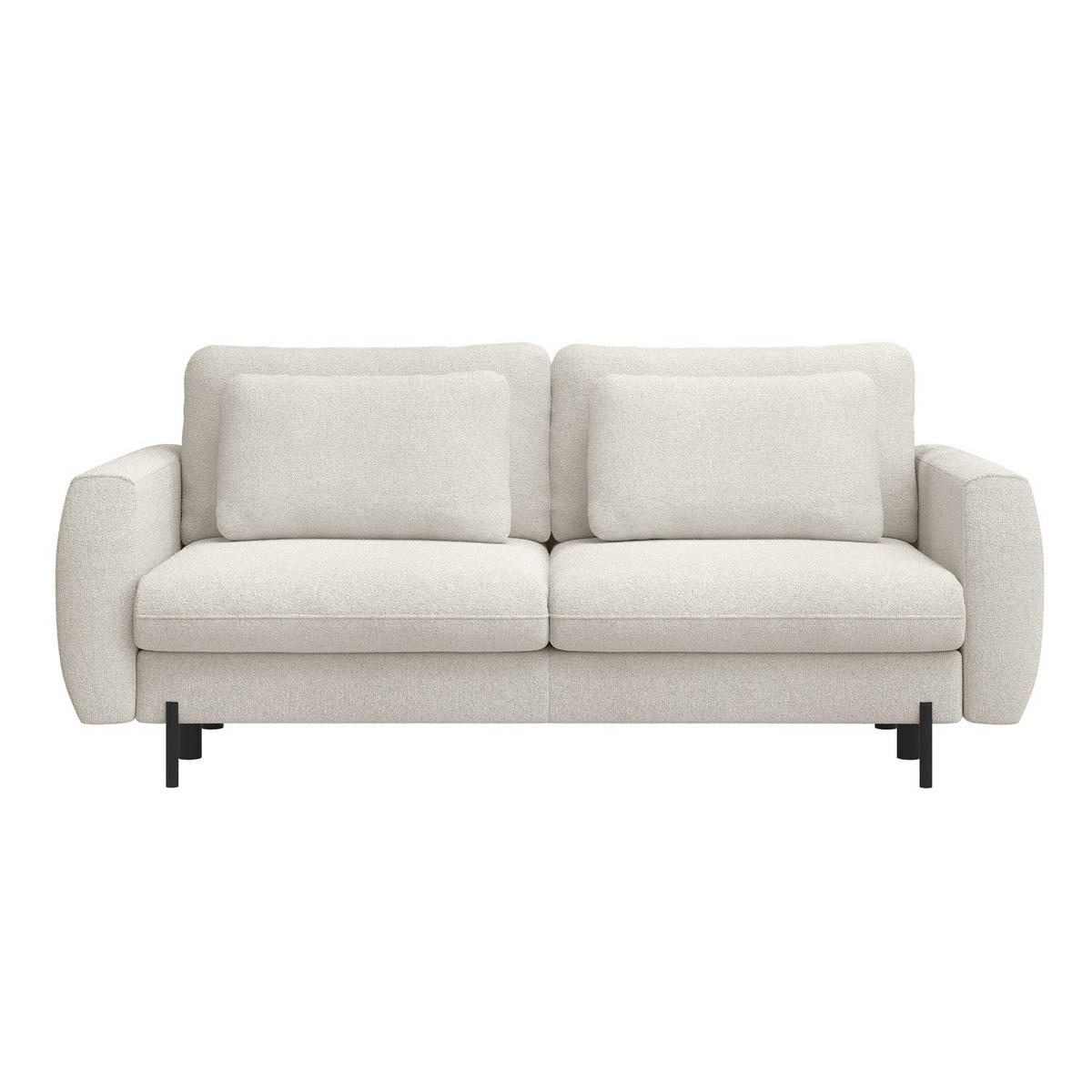 SOFA Rane Cremeweiß mit Schlaffunktion - Creme/Schwarz, Textil/Metall (236/90/102cm) - Selsey
