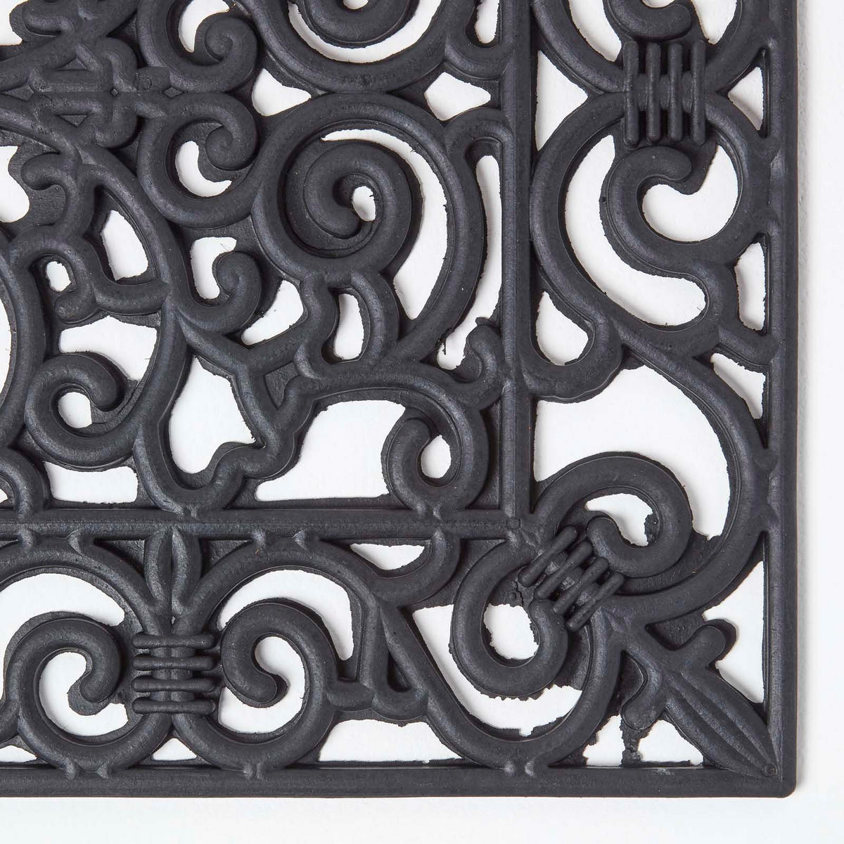 FUSSMATTE Ornament, Gummi 45/70 cm - Schwarz, Naturmaterialien (45/70cm) - Homescapes