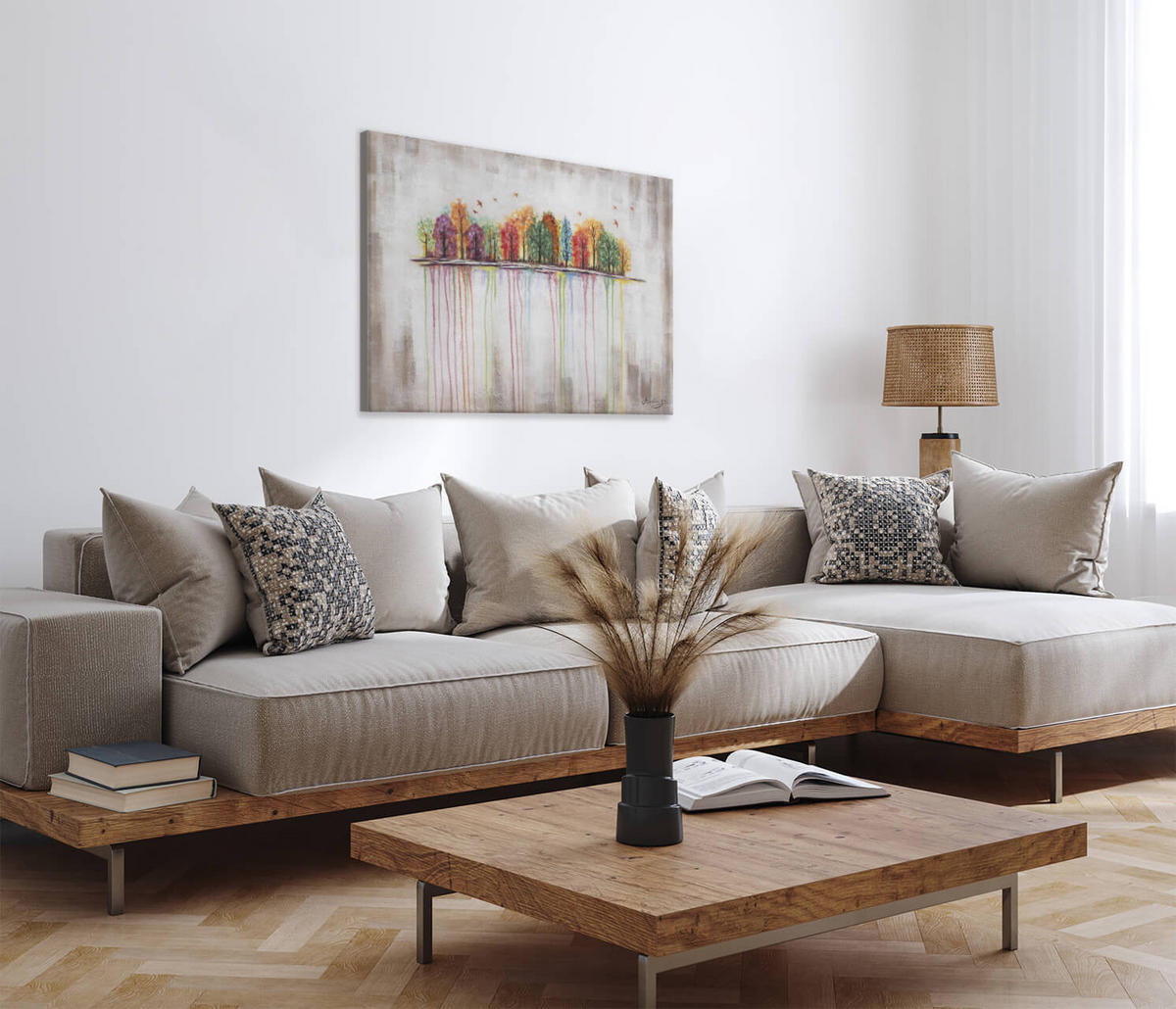 ÖLGEMÄLDE 100/75 cm - Beige/Multicolor, Holz/Textil (100/75cm) - KUNSTLOFT