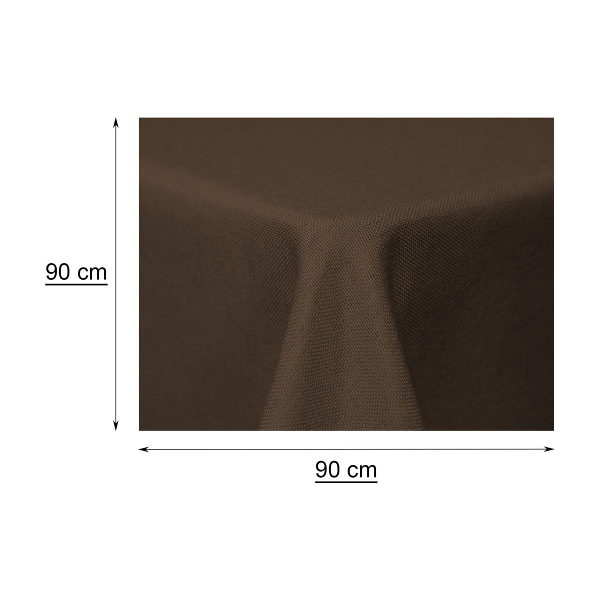 TISCHDECKE Leinenoptik 90/90 cm eckig braun - Braun, Kunststoff (90/90cm) - TiborTex
