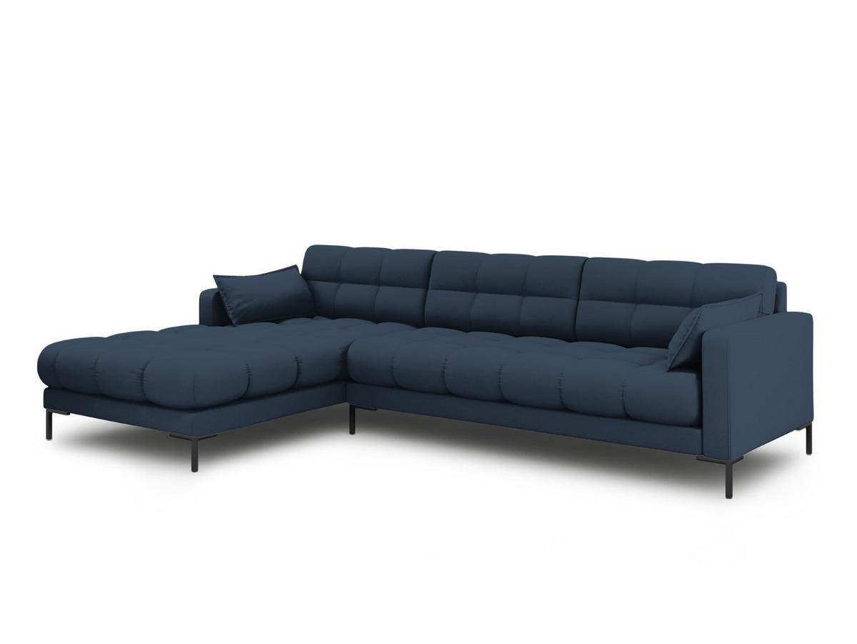 ECKSOFA links Mamaia aus strukturiertem Stoff blau 5 Sitzplätze - Blau, Textil (185/293cm) - Micadoni
