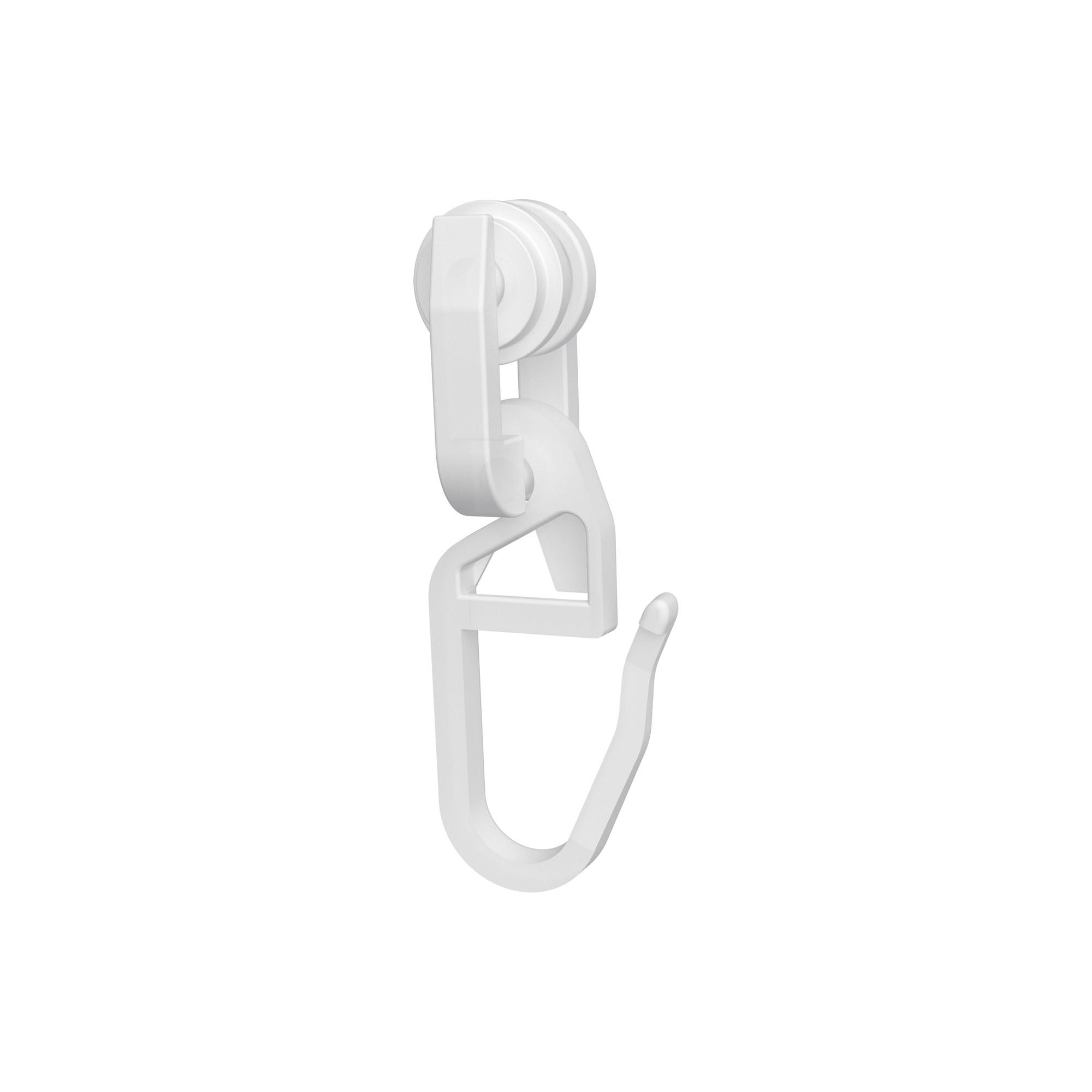 T-LAUFROLLEN MIT FALTENHAKEN für T-Laufschienen, Packung 100 Stück - Weiß, Kunststoff (1.1/3.8/1.3cm) - INTERDECO