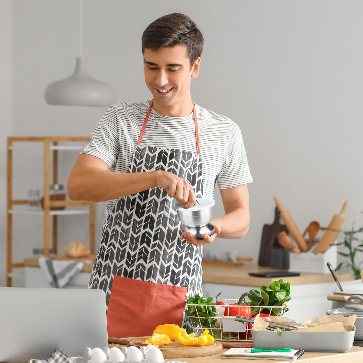 MÖRSER - Silberfarben, Kunststoff/Metall (10/9/10cm) - Relaxdays