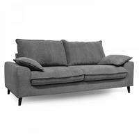 3-SITZER-SOFA, Stoff, Grau - Grau, Textil (97/88/205cm) - Oviala