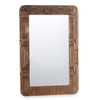 WANDSPIEGEL Mangoholz Lines&Curves 60/90 cm - Braun, Holz (90/2/60cm) - Giftdecor