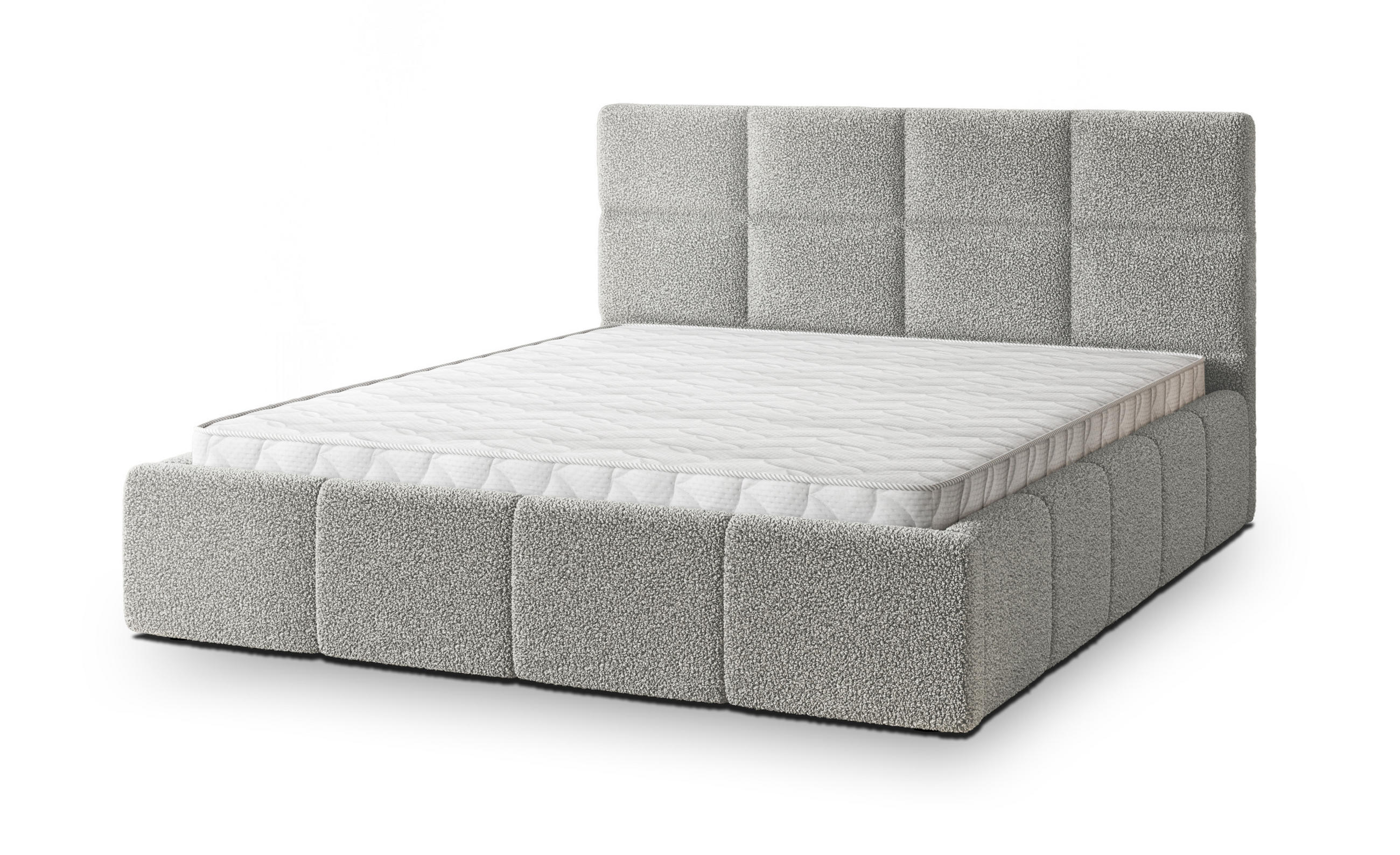 POLSTERBETT COMO 160x200 cm mit Bettkästen - Hellgrau - Hellgrau, Holz (160/200cm) - MASSENO