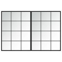 WANDSPIEGEL 2 Stk. Schwarz 80x60 cm Metall - Schwarz, Metall (80/60/160cm) - furnicato