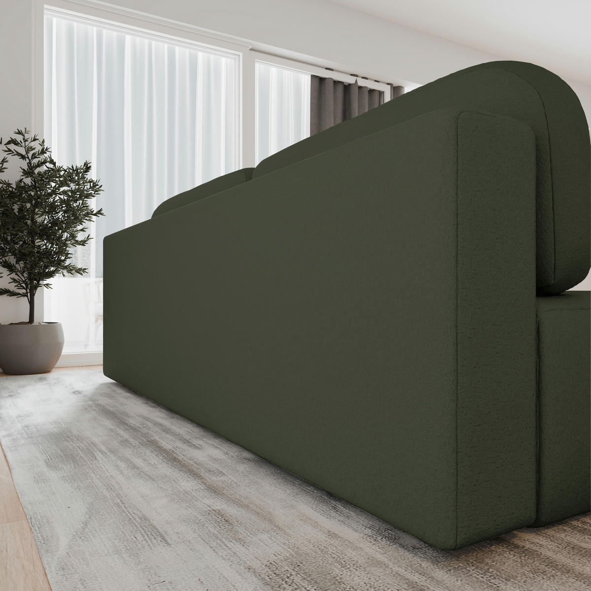 SCHLAFSOFA - Fluffy - Dunkelgrün (Arena 12) - Dunkelgrün, Holz (210/88/104cm) - Möblo