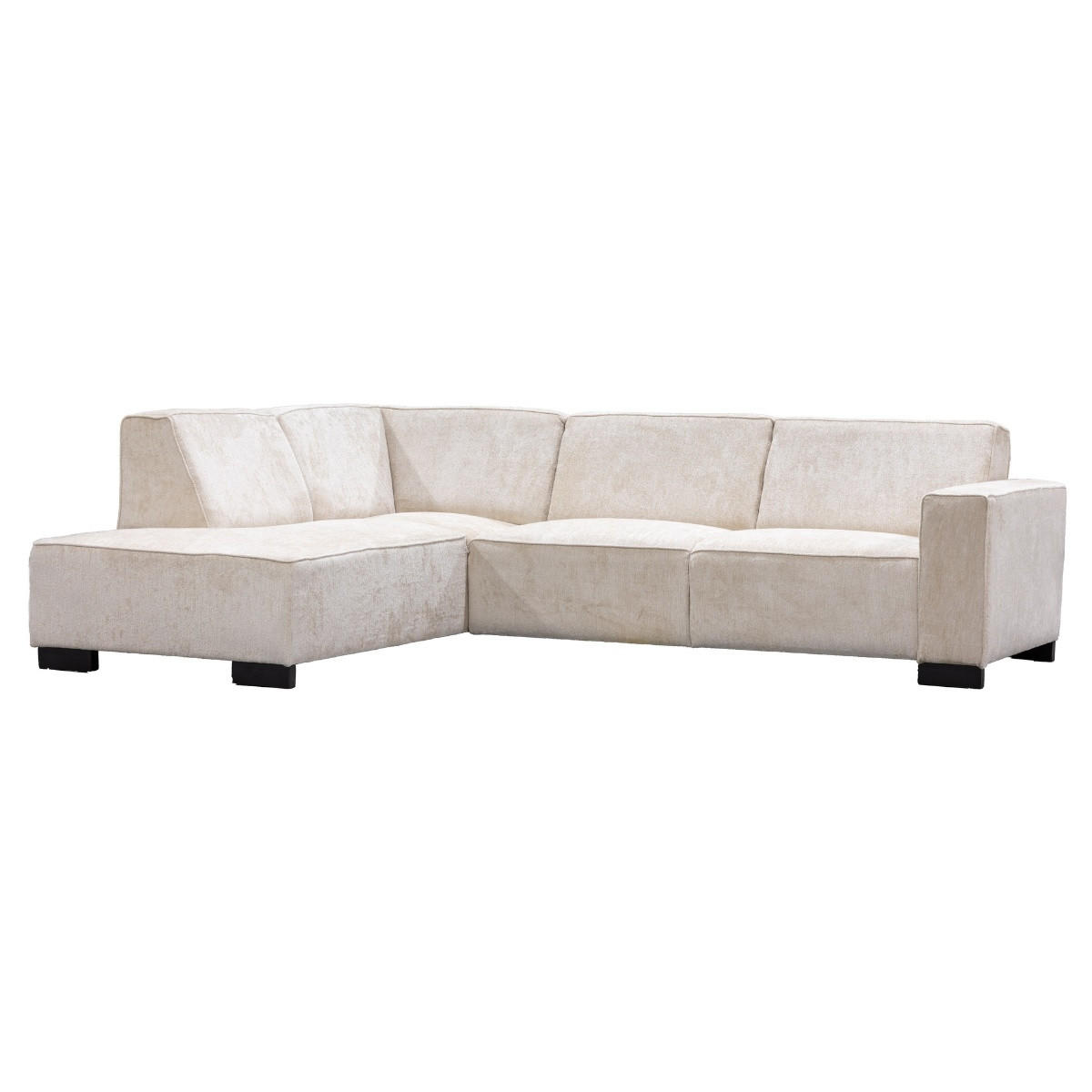 3,5-SITZER-ECKSOFA mit Ecke auf der linken Seite aus Stoff, beige - Beige, Holz (274/205cm) - Giga Meubel