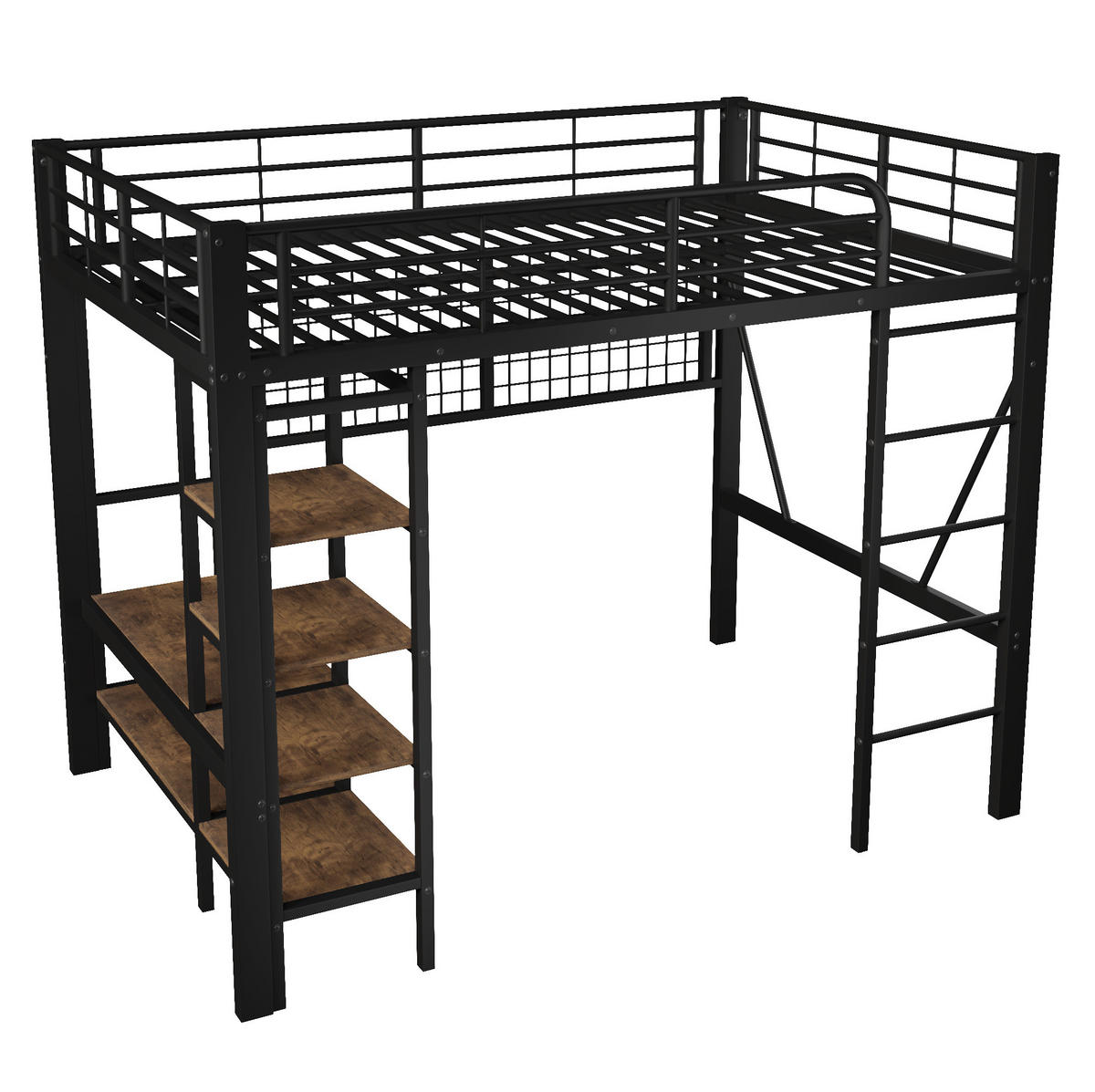 HOCHBETT 140/200 cm Schwarz aus Metall mit LED-Lichtleiste - Schwarz, Metall (140/200cm) - OKMYHOME