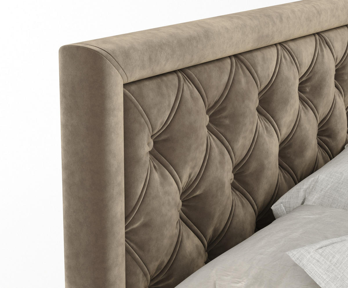 BOXSPRINGBETT Aurelia Braun 140/200 cm - Schwarz/Braun, Holz/Holzwerkstoff (140/200cm) - Maison de Reve