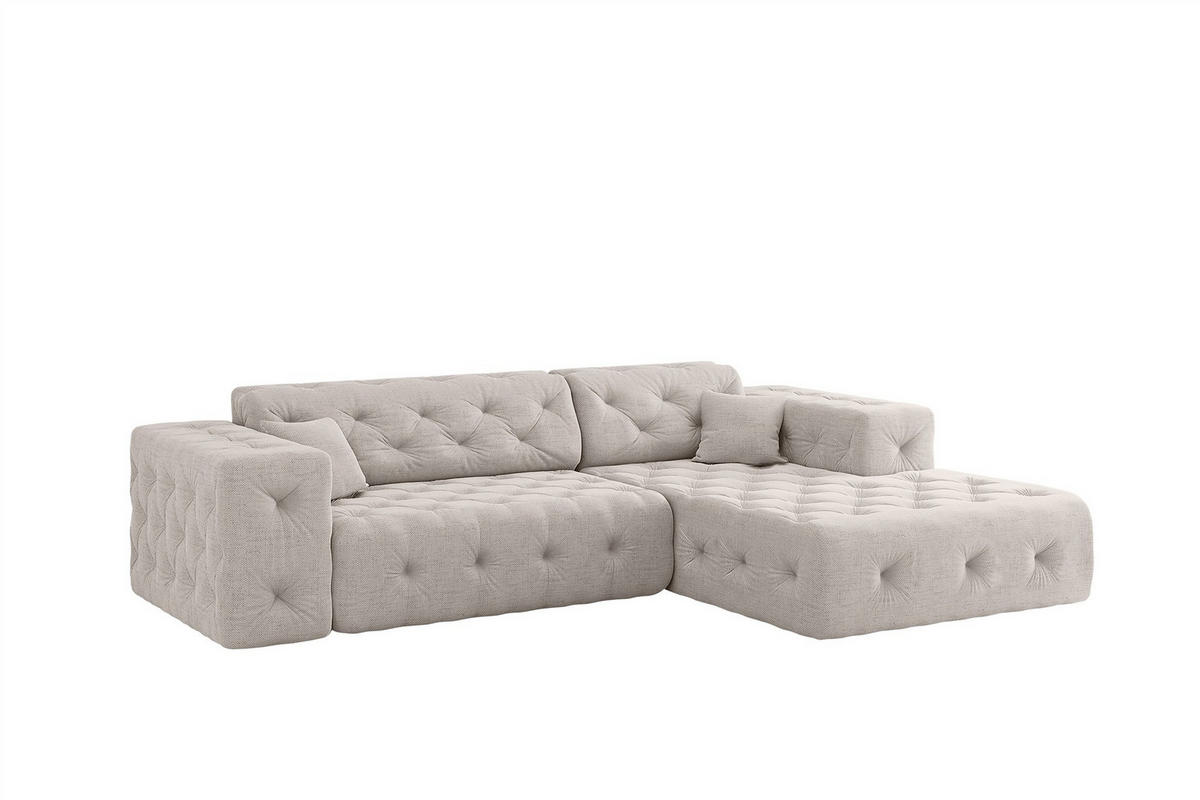 ECKSOFA Chantal In Moly - Creme, Holzwerkstoff/Textil (266/171cm) - Fun Möbel