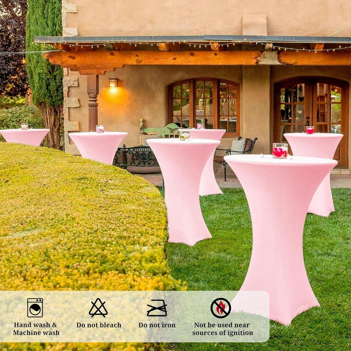 STEHTISCH Husse 3er-Set Rosa Ø 80-85 cm - Rosa, Textil (80/110cm)