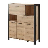 HIGHBOARD ATTIVO 120/140/41 cm mit 1 Schubladen und 3 Türen Eichefarben - Eichefarben, Holzwerkstoff (120/140/41cm) - MASSENO