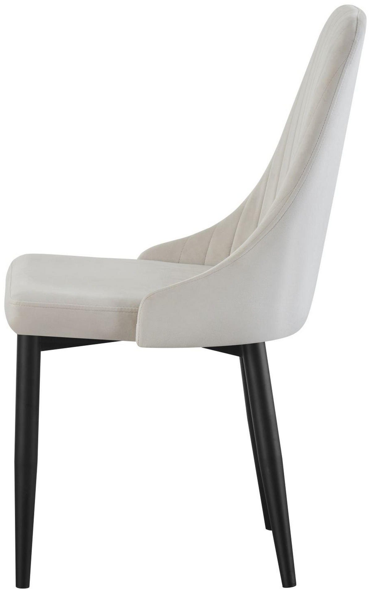 STUHL Claudia creme 2er Set - Creme/Schwarz, Textil/Metall (44/88/58cm) - Xonox