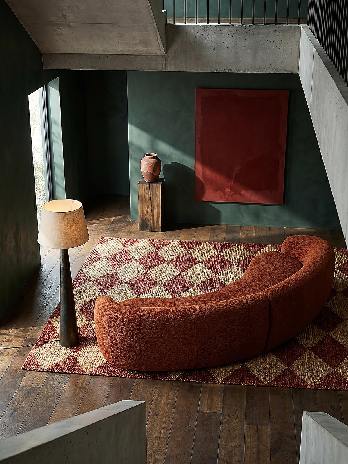 JUTETEPPICH BAIN, mit Rautenmuster, Terrakotta, 120 x 170 cm - Rot, Textil (120/170cm) - KADIMA DESIGN