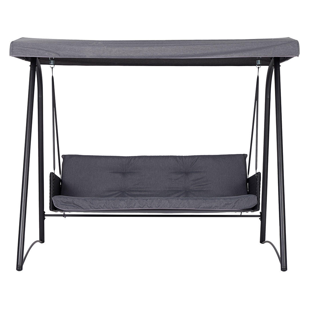 HÄNGESOFA, Sanne, Grau, Rattan, 220 x 134 x 182 cm - Grau, Naturmaterialien (220/182/134cm) - ebuy24