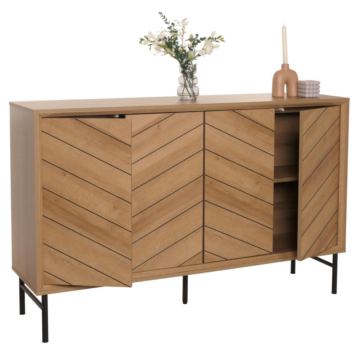 SIDEBOARD Beige - Beige, Holz (151/94/40cm) - MCW