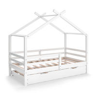 HAUSBETT Luni Weiß 160 x 80 cm mit ausziehbarem Gästebett - Weiß, Holz - VitaliSpa