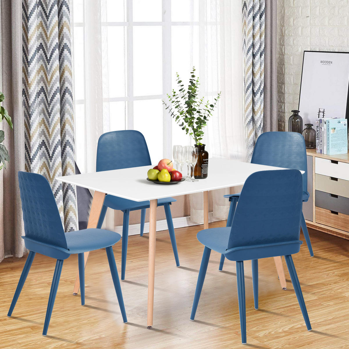 ESSZIMMERSTUHL 4er-Set Kunststoff - Blau, Kunststoff/Metall (44/81/52cm) - Urban Meuble