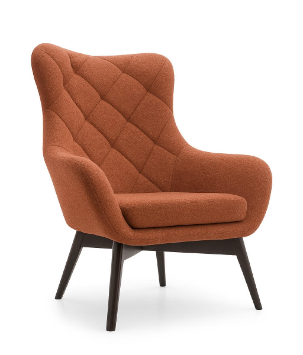 SESSEL Kupfer LISA CARO Auf Holzbeinen - Kupferfarben, Textil (88/108/88cm) - Sepro Meble