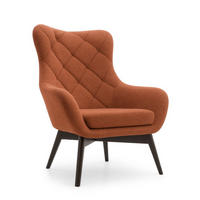 SESSEL Kupfer LISA CARO Auf Holzbeinen - Kupferfarben, Textil (88/108/88cm) - Sepro Meble