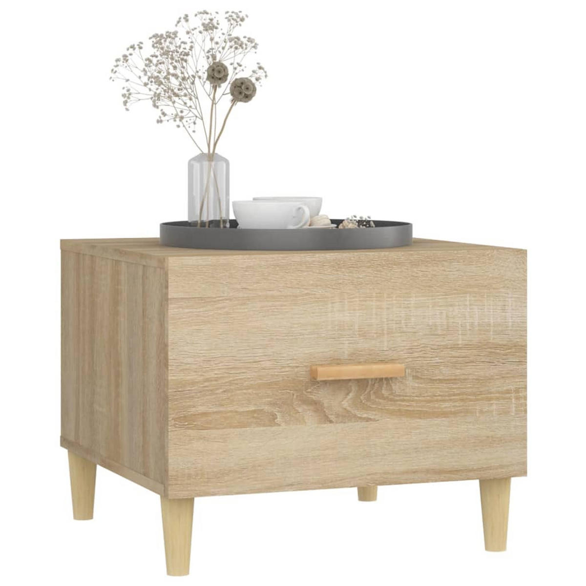 COUCHTISCHE 2 Stk. Sonoma-Eiche 50x50x40 cm Holzwerkstoff - Braun, Holzwerkstoff (50/50/40cm) - furnicato