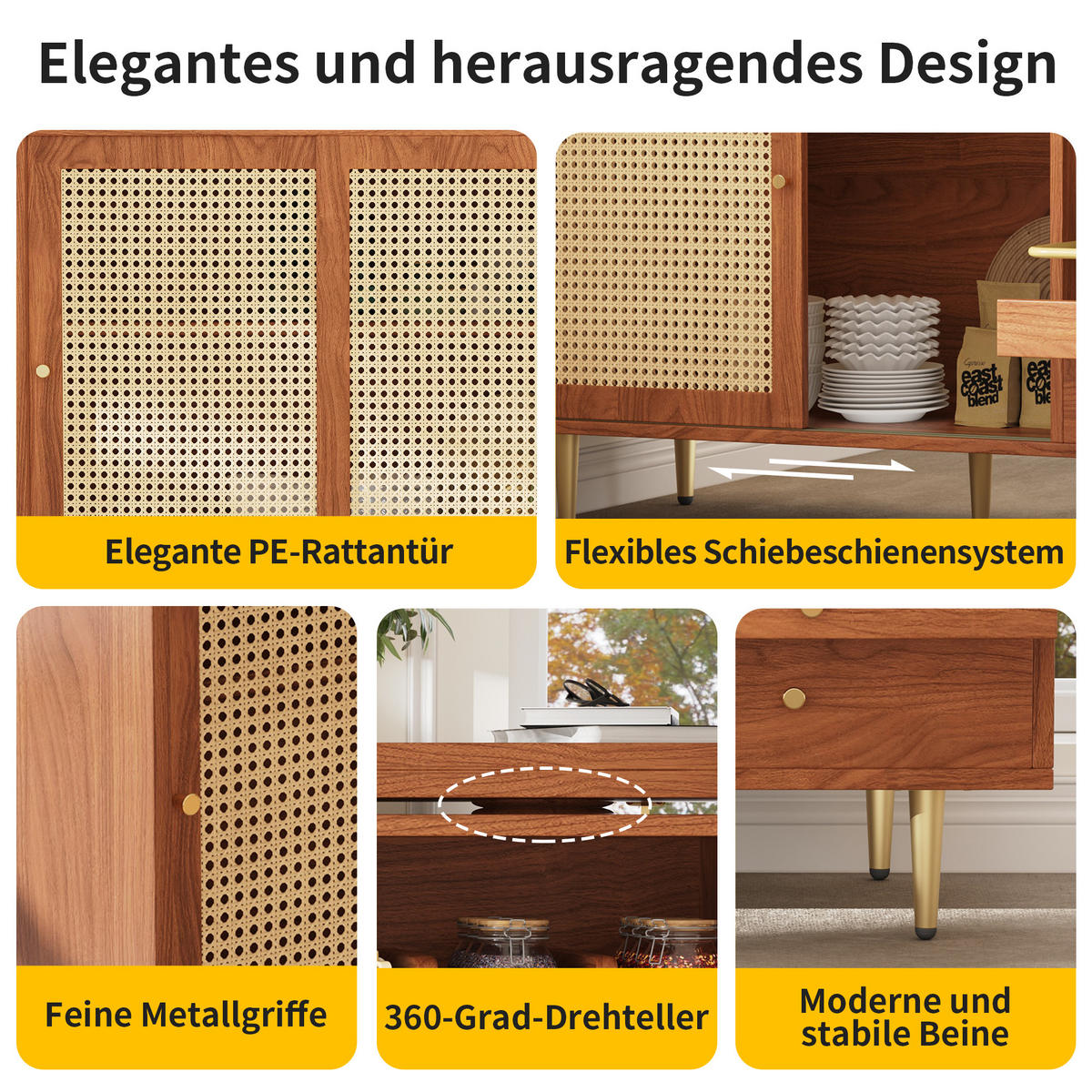 BARTISCH Braun 107/40/71,4 cm - Braun, Holzwerkstoff (40/76/187cm) - Urban Meuble