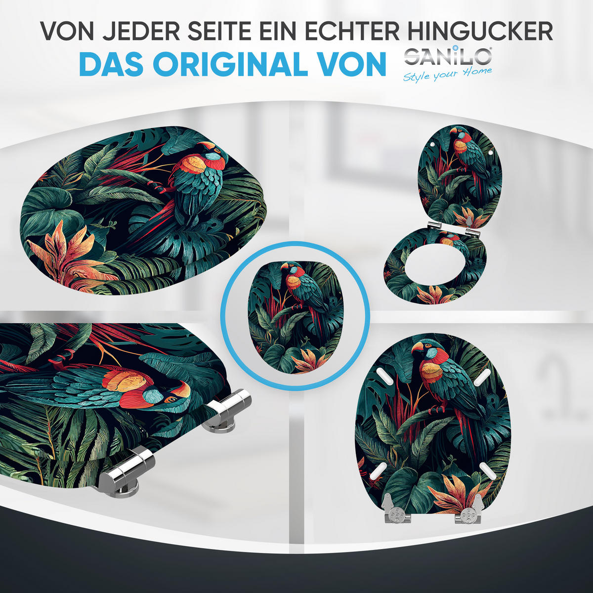 WC Sitz mit Absenkautomatik Exotic - Multicolor, Holzwerkstoff (38/6/47cm) - Sanilo