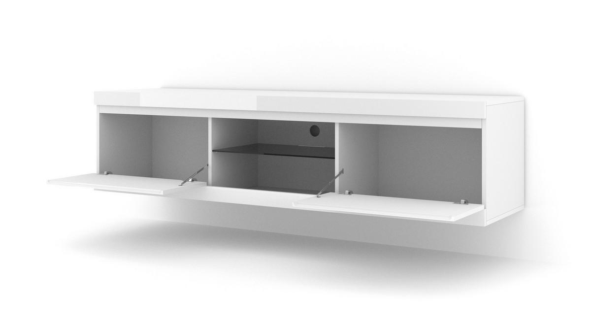 TV LOWBOARD Weiß Hochglanz 180/46/40 - Weiß Hochglanz, Holzwerkstoff (180/46/40cm) - RAUMHIRSCH FURNITURE