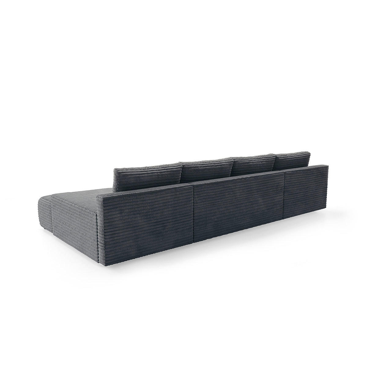 PANORAMASOFA Ivana 4 Sitzplätze Dunkelgrau - Grau, Holz (350/85/172cm) - Petits-meubles