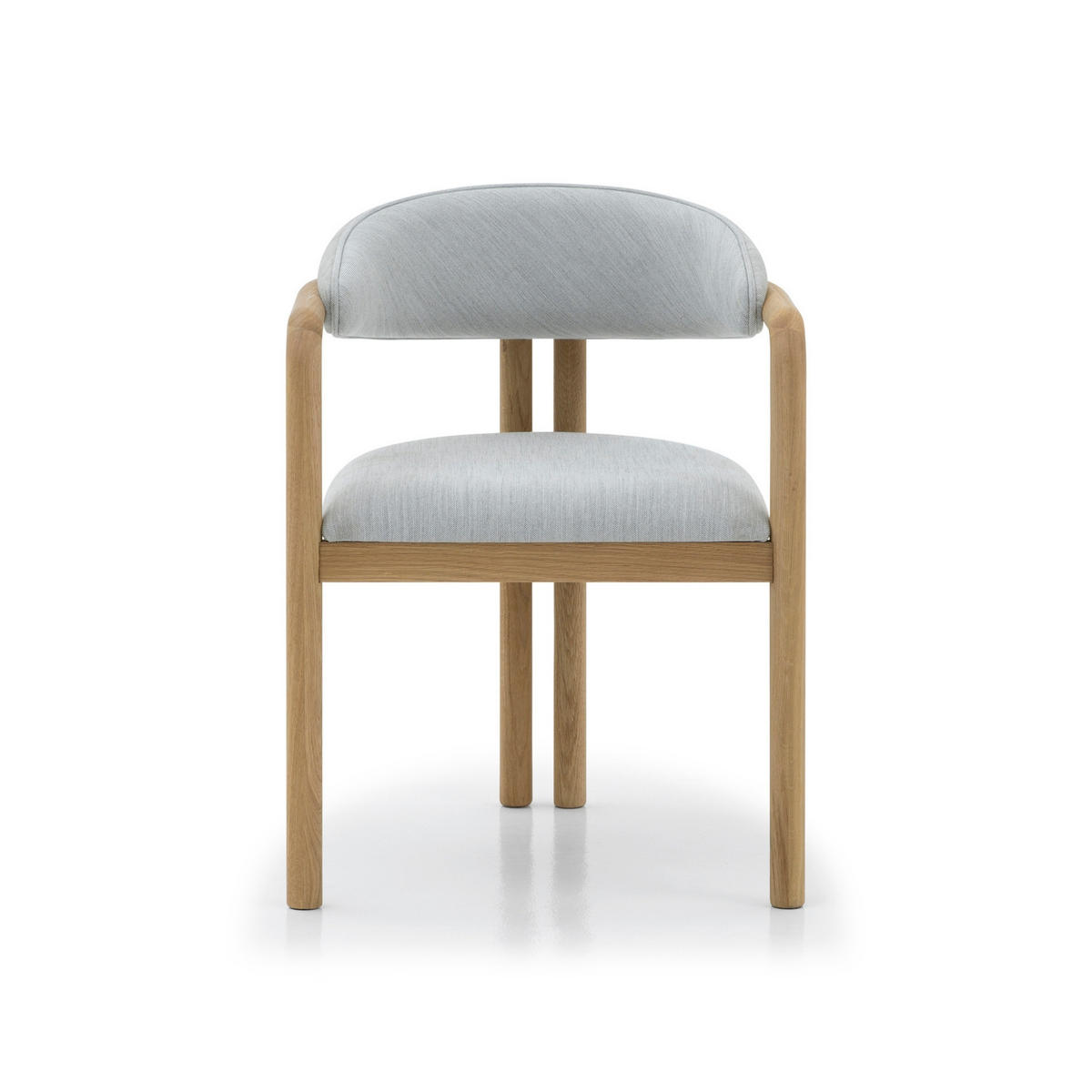 ESSZIMMERSTUHL Nature grauer Sitz - Grau, Holz (58/77/59cm) - WOODEK