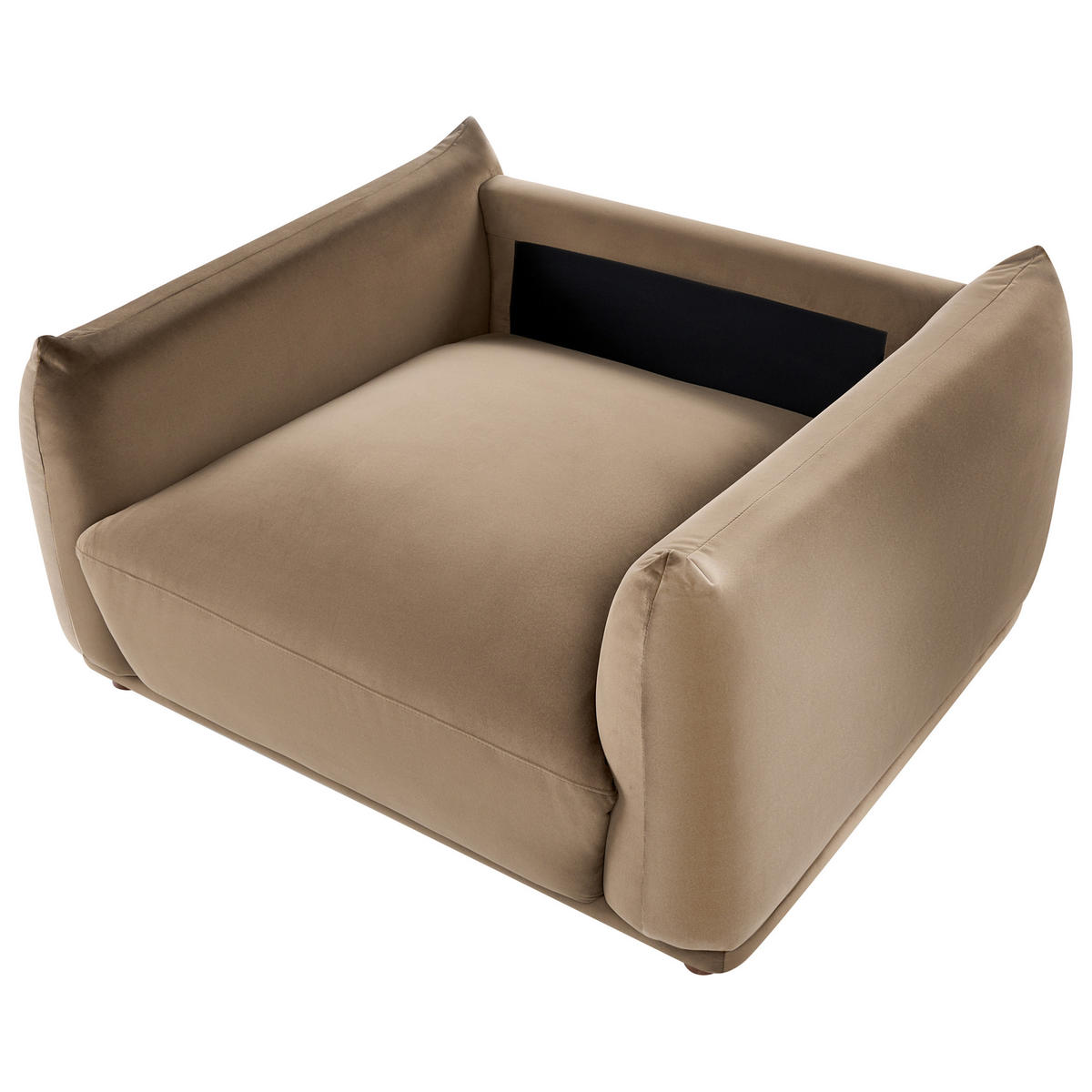 SESSEL Samtstoff Braun Jubek - Braun, Textil (120/81/104cm) - Beliani