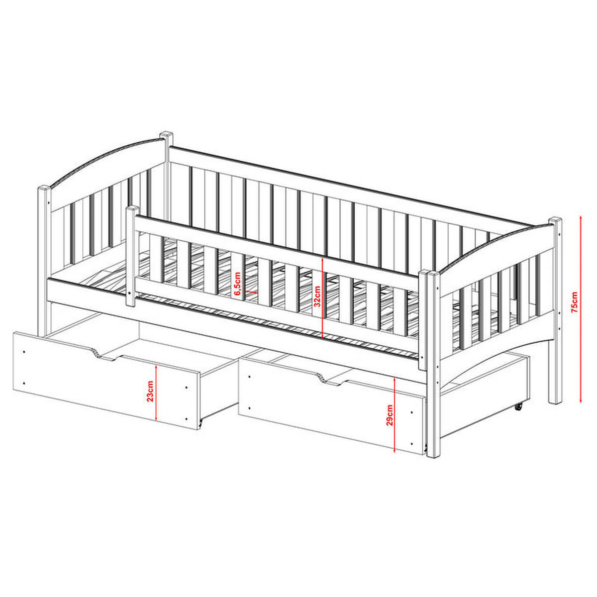BETT 90/200 Samuel Olive - Grün, Holzwerkstoff (90/200cm) - Petits-meubles