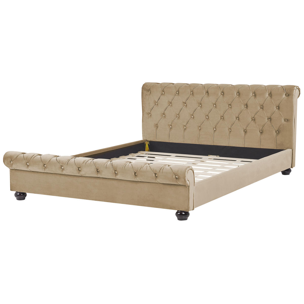POLSTERBETT 180/200cm Beige Avallon - Beige, Textil (180/200cm) - Beliani