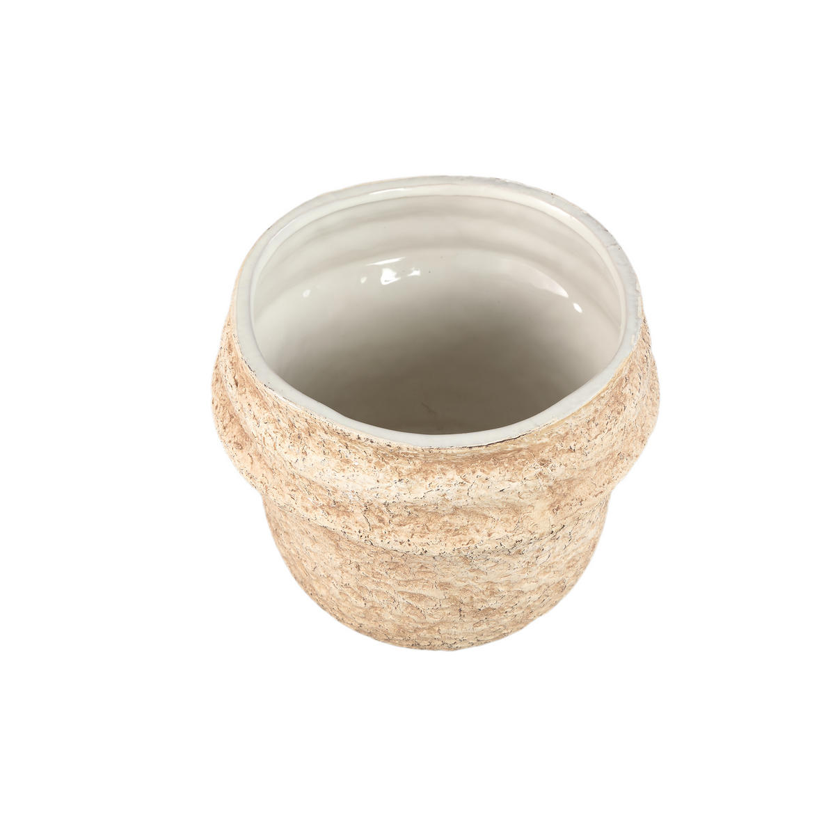 TOPF Mauvi Beige 19.5/19.5/17cm - Beige, Keramik (17cm) - PTMD Collection