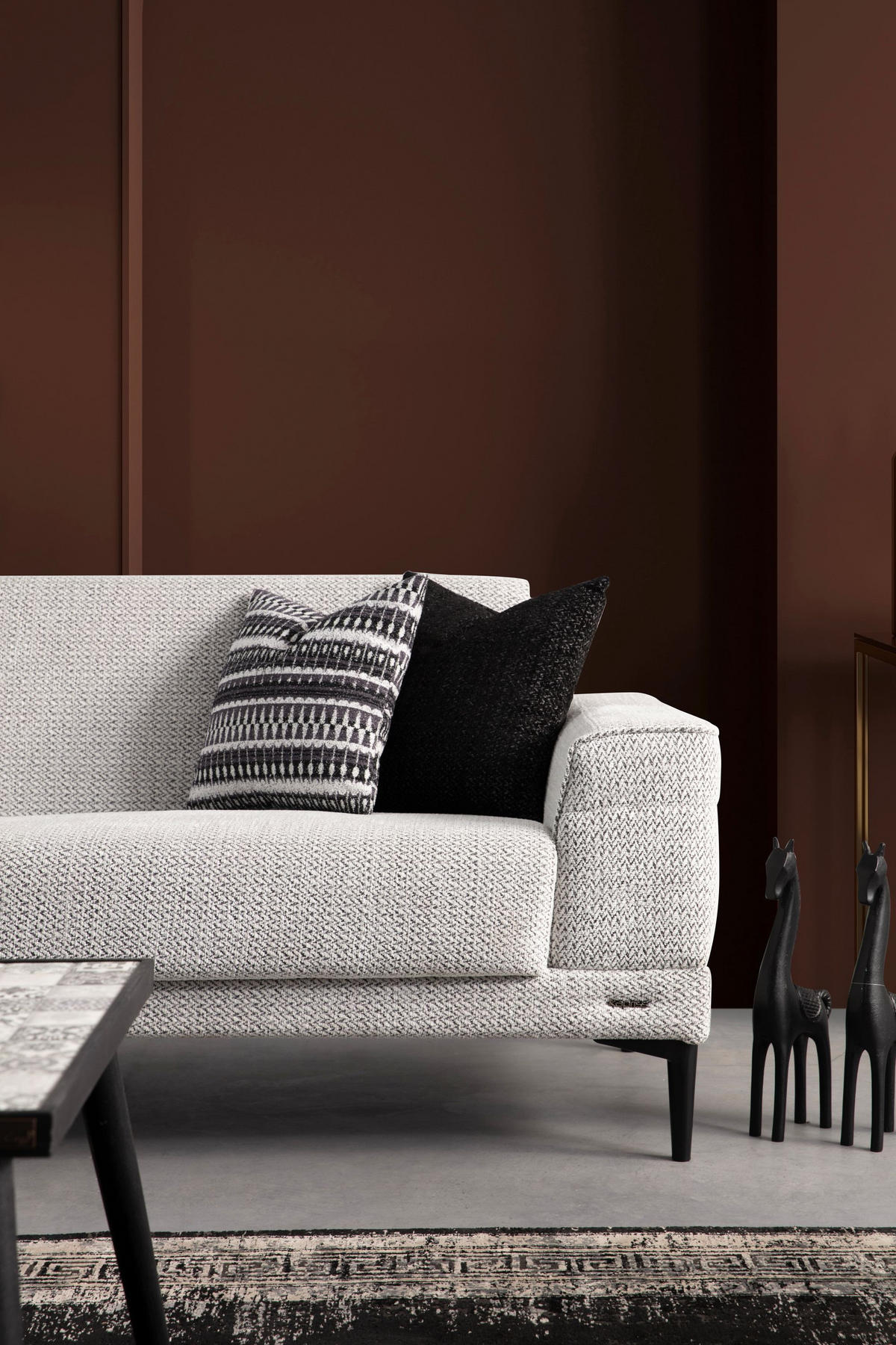 SOFA Ivory 3-Sitzer Grau - Grau, Kunststoff/Textil (230/78/90cm) - Villa Möbel