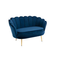 SOFA ohne Schlafmöglichkeit - -Sitzer - Samt, Stoff - Marineblau - - Dunkelblau, Textil (124/78/73cm) - Vente-Unique