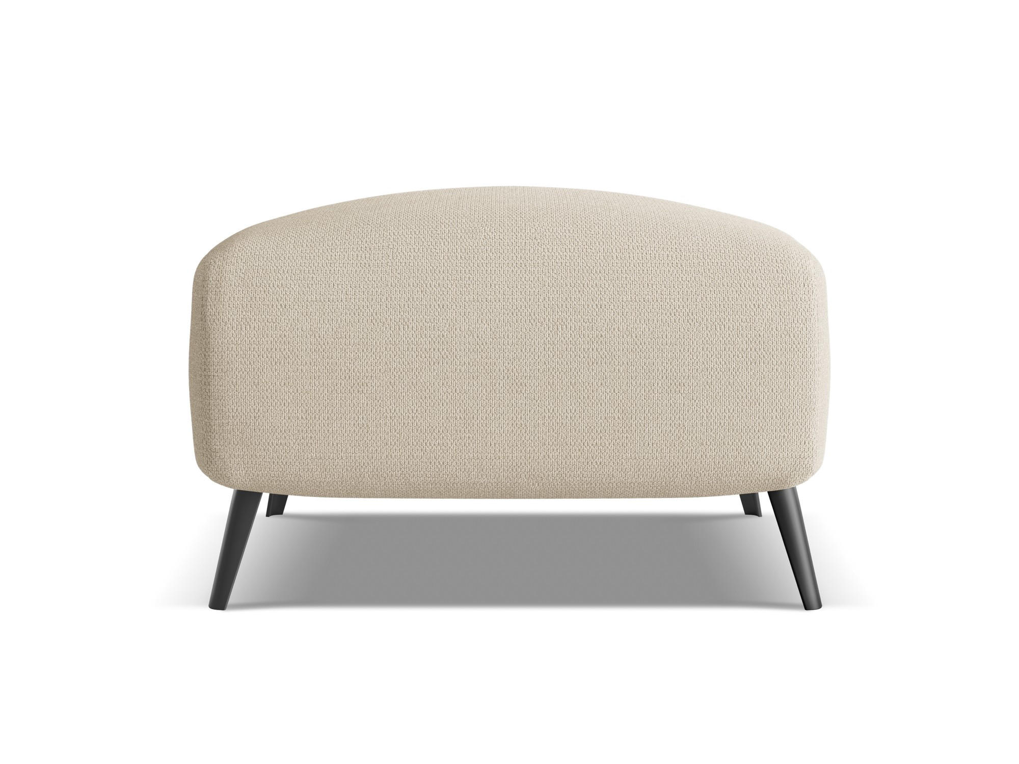 POUF Chenille Stoff Beige - Beige/Schwarz, Textil/Metall (65/44/65cm) - Makamii